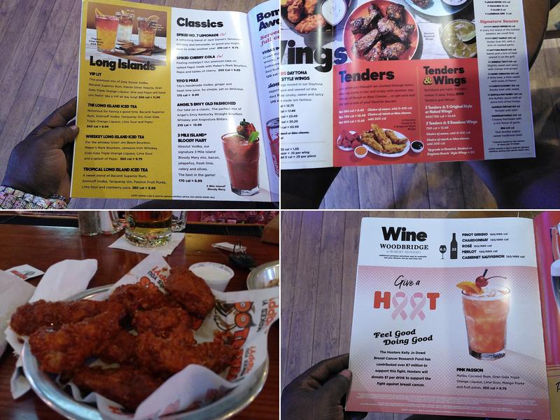 Hooters Menu