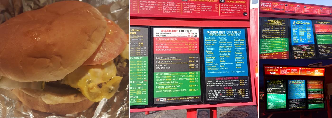 Cook Out Menu