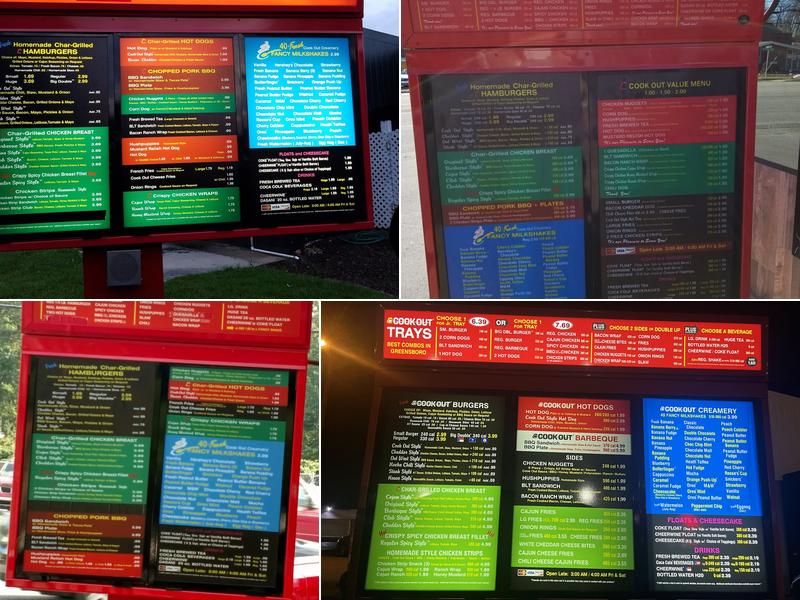 Cook Out Menu