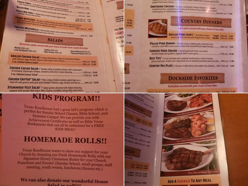 Texas Roadhouse Menu