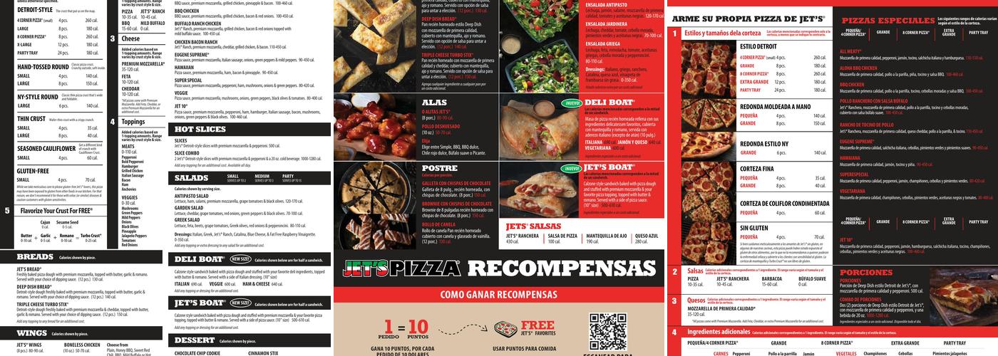 Jet's Pizza Menu