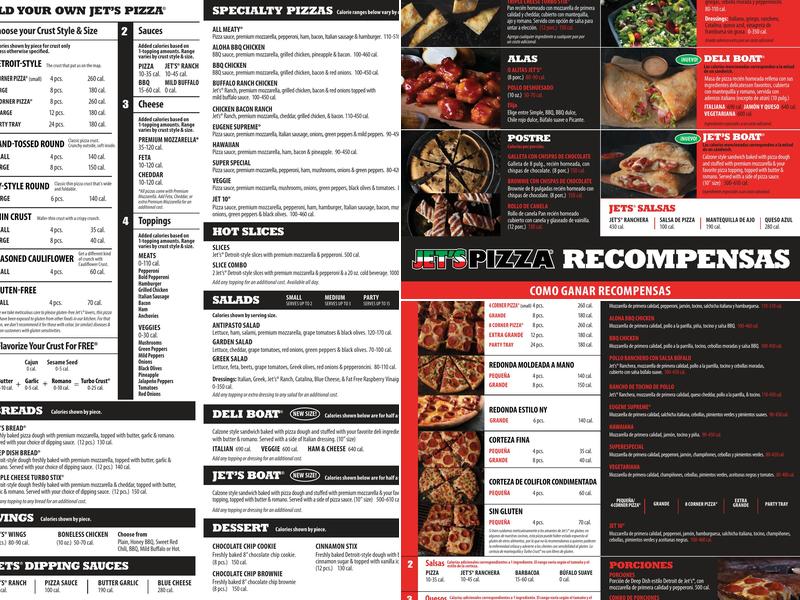 Jet's Pizza Menu