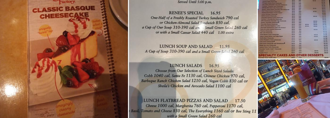The Cheesecake Factory Menu