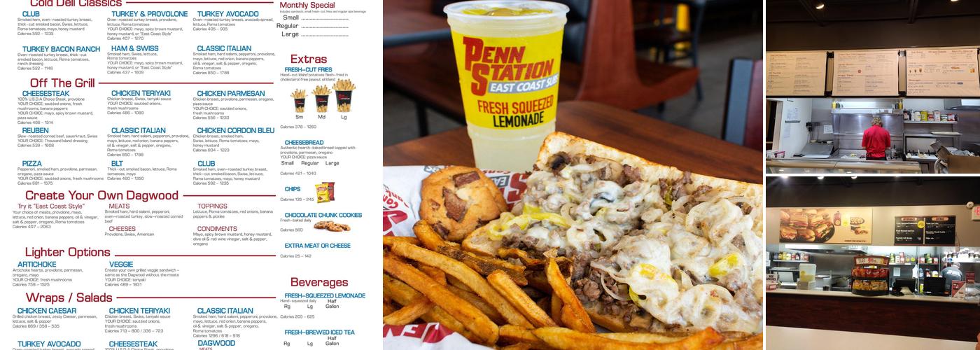 Penn Station East Coast Subs Menu