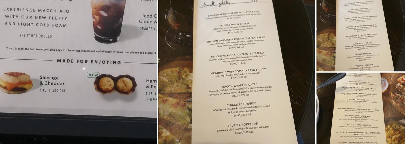 Starbucks Menu