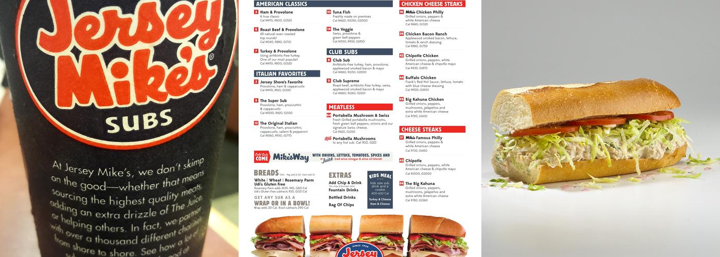 Jersey Mike's Subs Menu