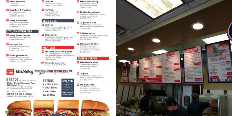 Jersey Mike's Subs Menu