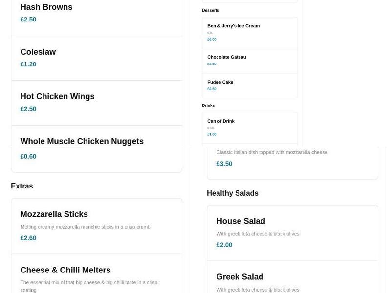 Pizza Slice Express Liverpool Menu