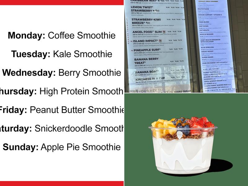 Smoothie King Menu