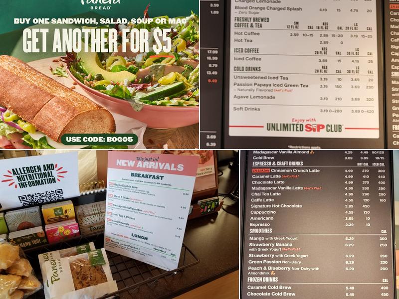 Panera Bread Menu