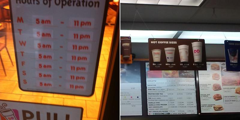 Dunkin' Menu