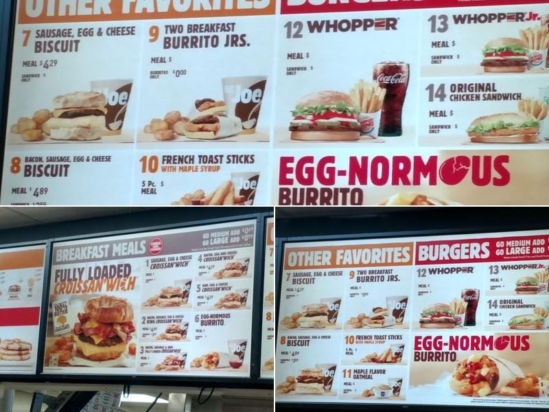 Burger King Menu