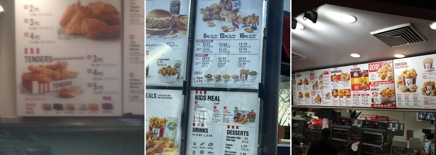 KFC Menu