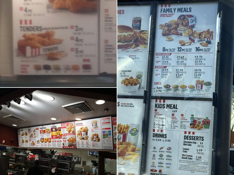 KFC Menu