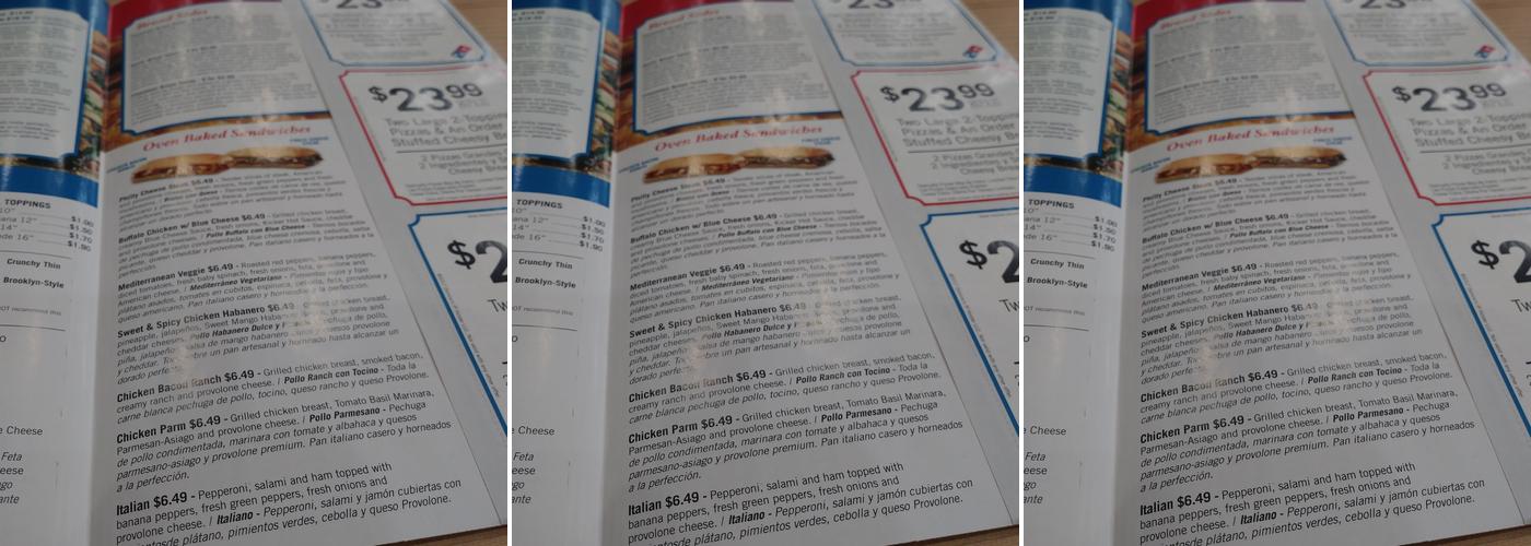 Domino's Pizza Menu