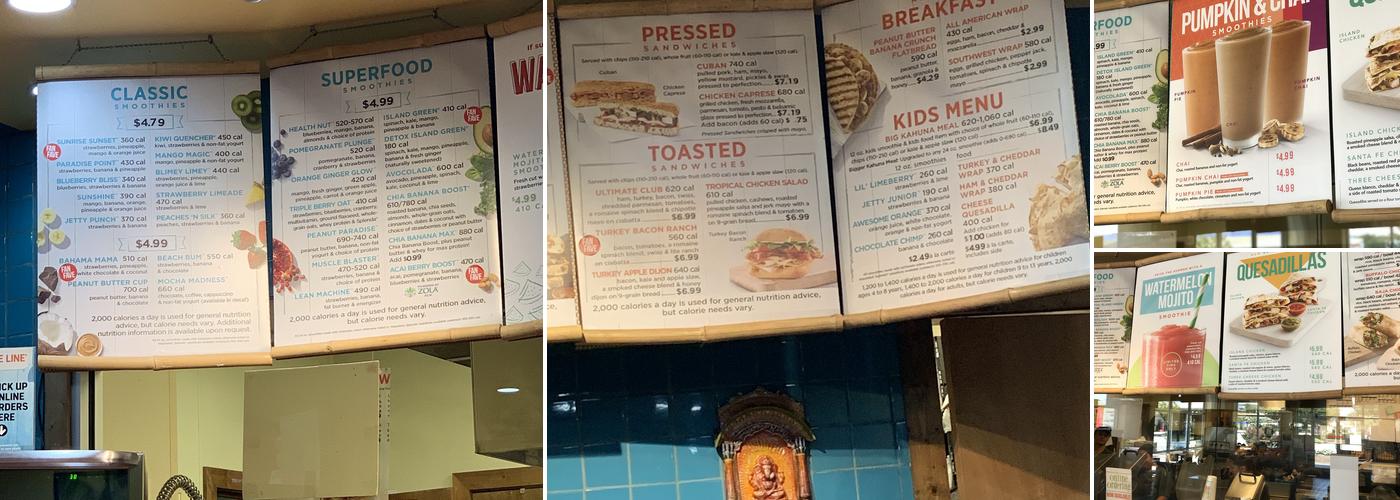 Tropical Smoothie Cafe Menu