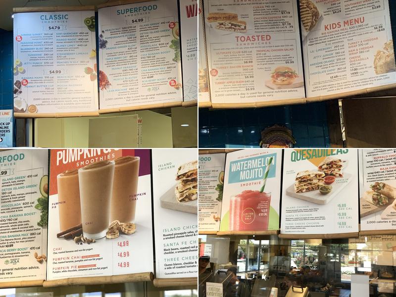 Tropical Smoothie Cafe Menu