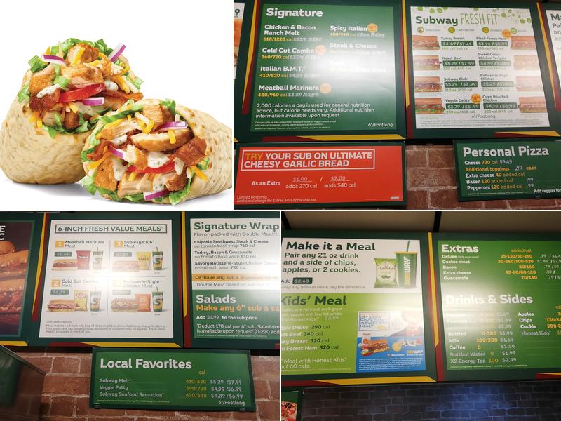Subway Menu