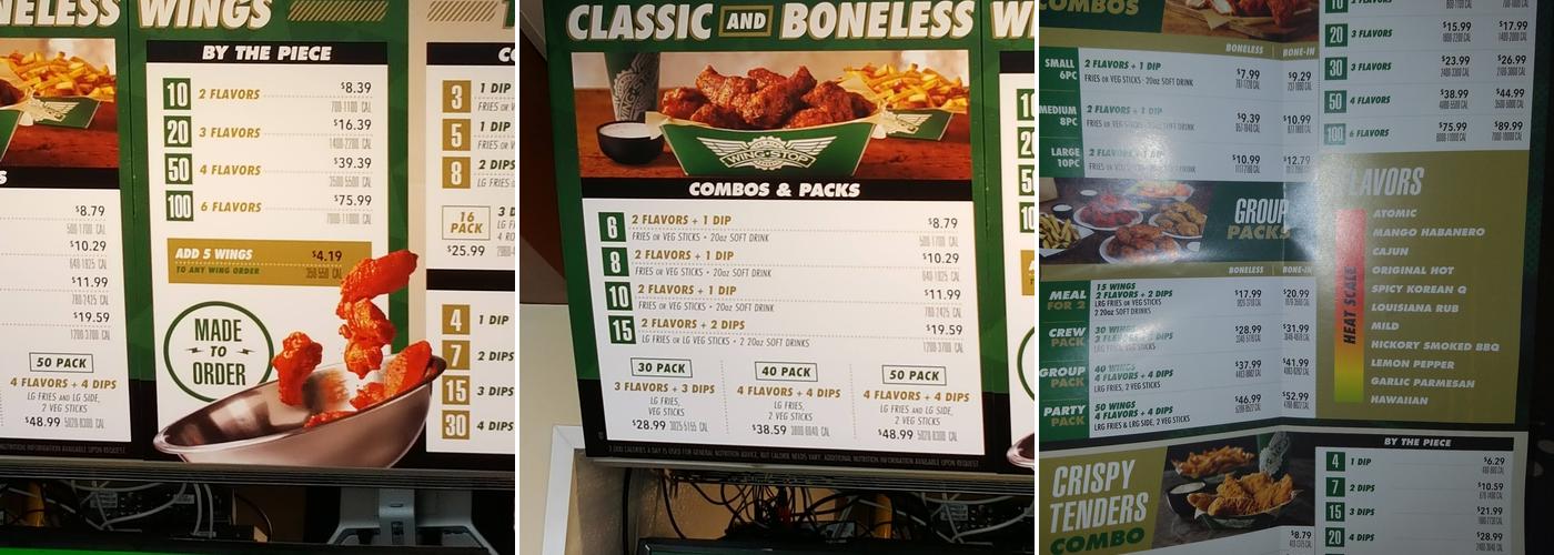 Wingstop Menu
