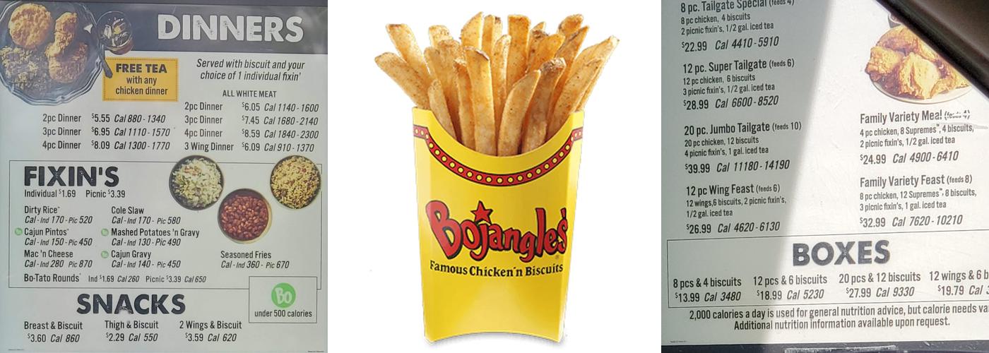 Bojangles Menu