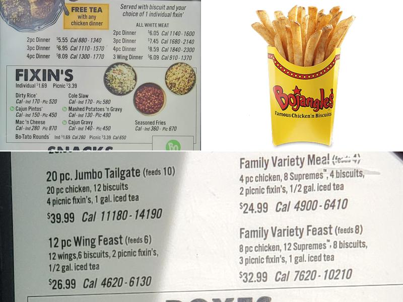 Bojangles Menu