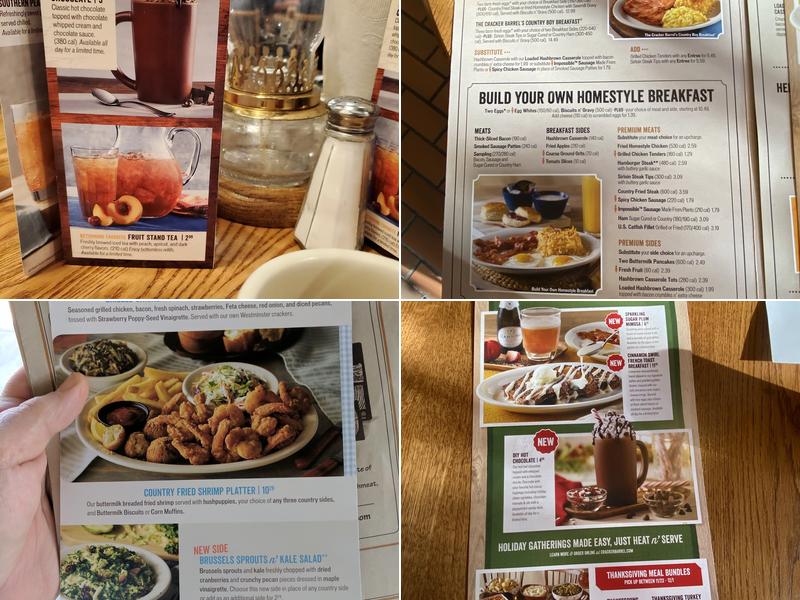 Cracker Barrel Old Country Store Menu