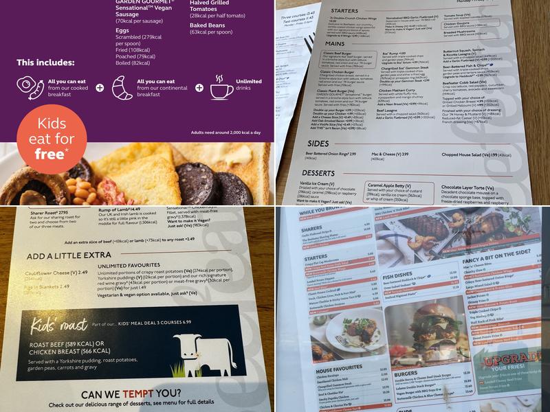 Dundee Centre Beefeater Menu