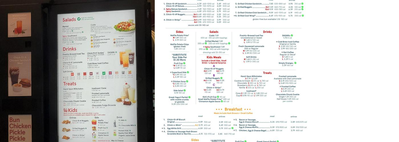 Chick-fil-A Menu