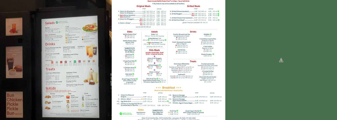 Chick-fil-A Menu