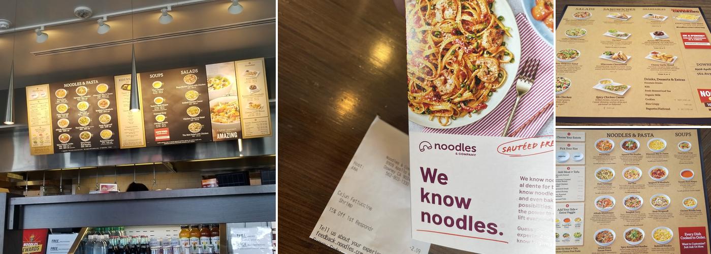 Noodles and Company Menu