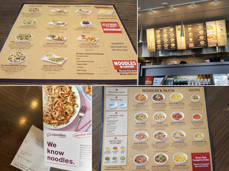 Noodles and Company Menu
