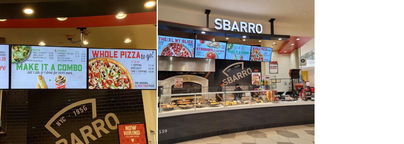 Sbarro Menu