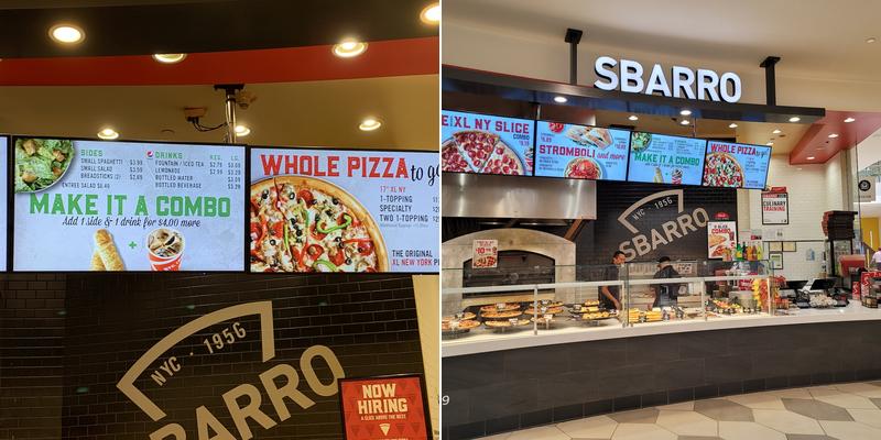 Sbarro Menu
