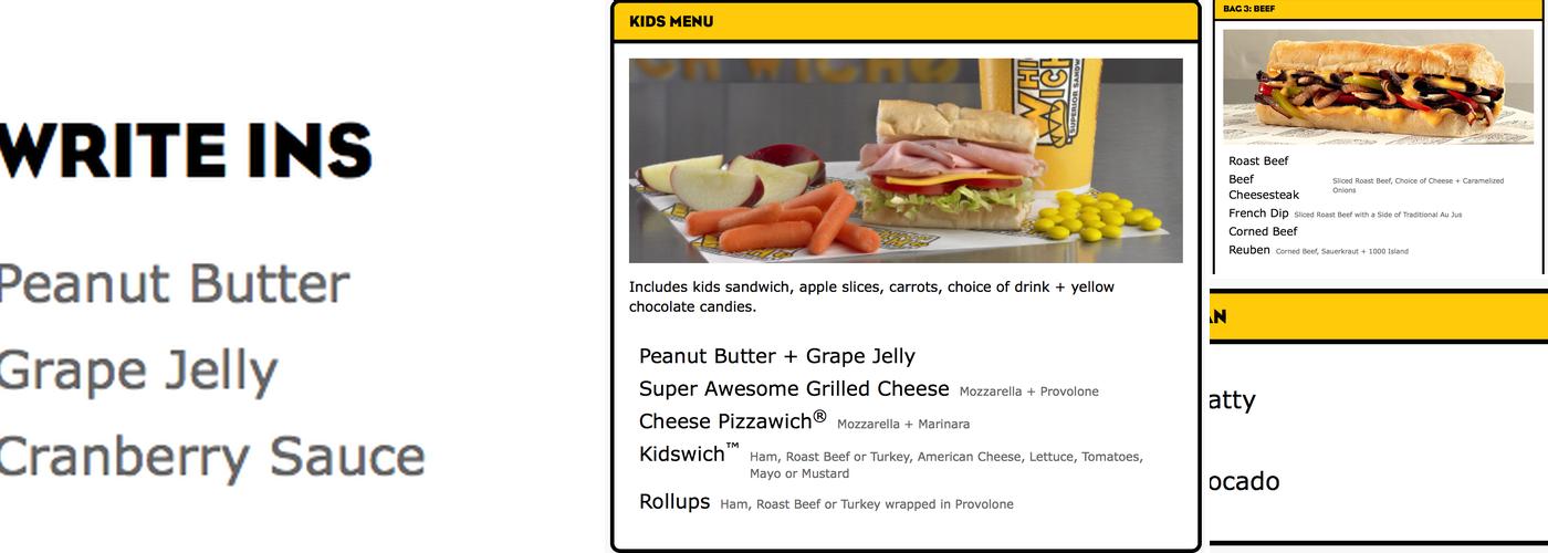 Which Wich Fullerton Menu