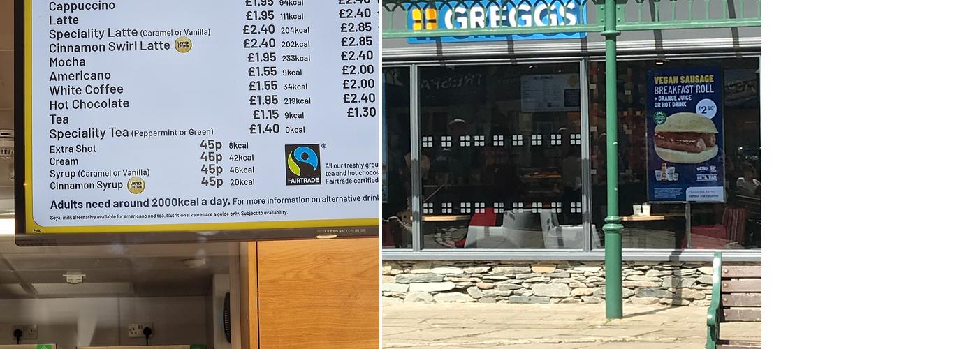 Greggs Menu