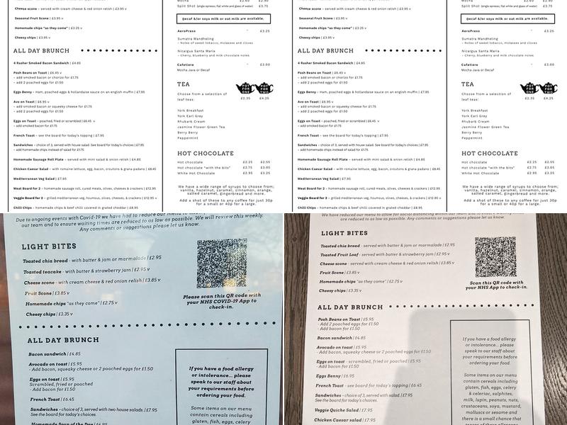 The Curious Coffee Company Menu