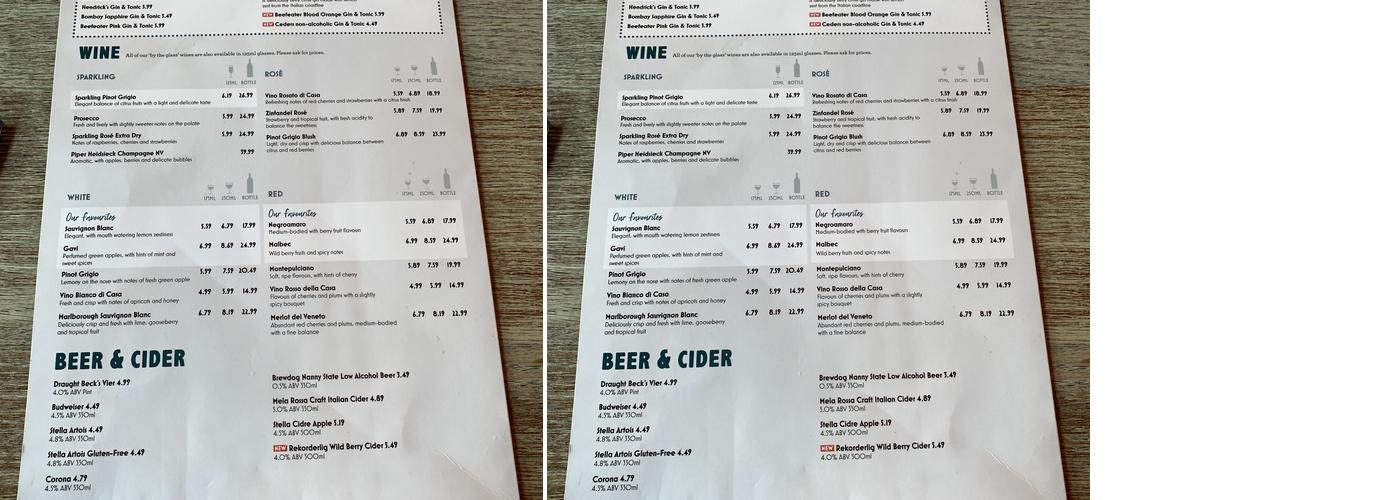 Bella Italia - Bristol Filton Menu