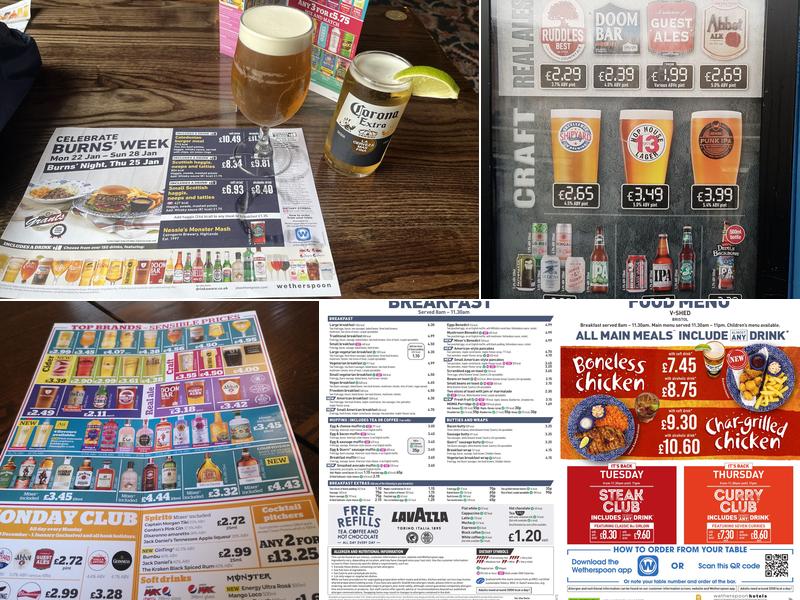 V-Shed - JD Wetherspoon Menu