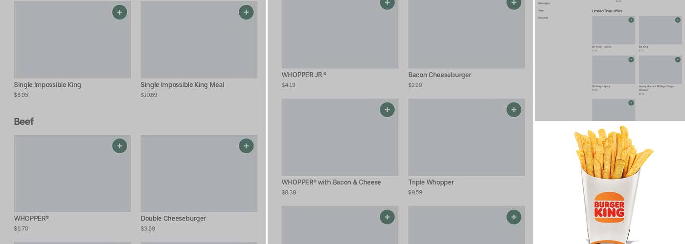 Burger King Menu