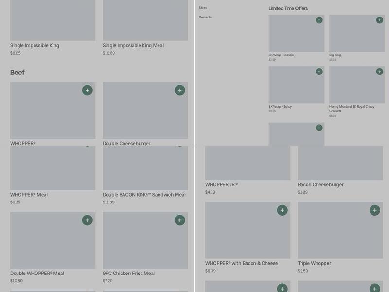 Burger King Menu