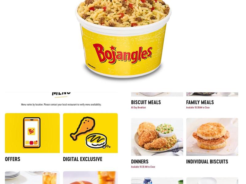 Bojangles Menu
