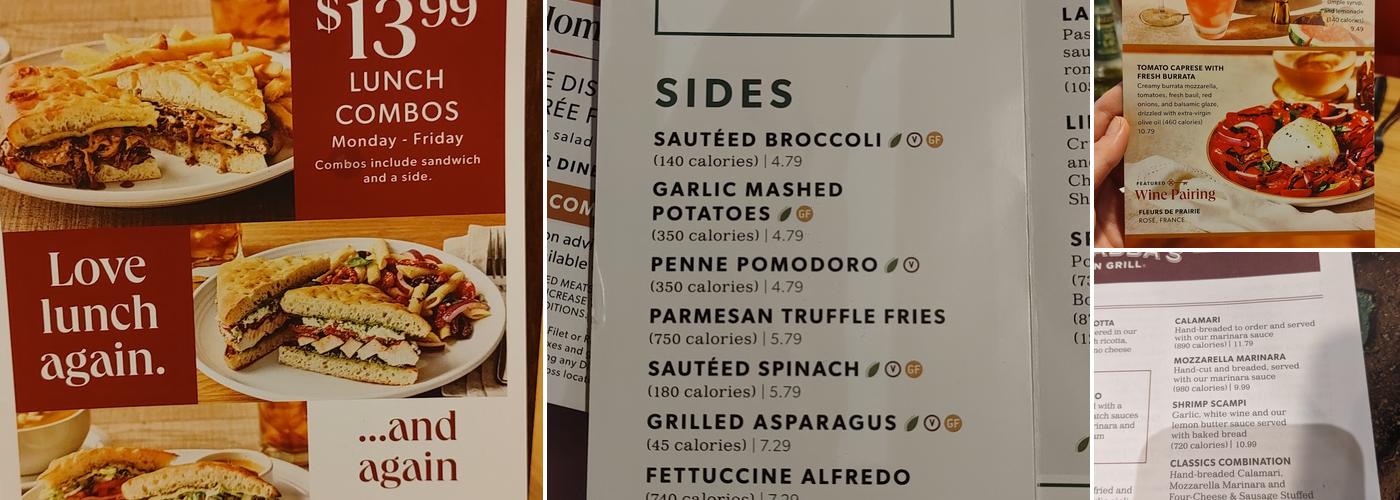 Carrabba's Italian Grill Menu