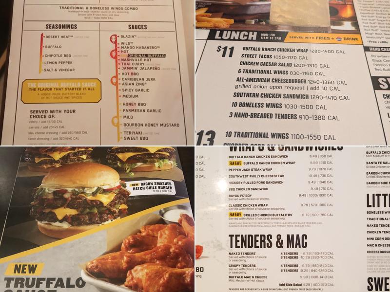 Buffalo Wild Wings Menu