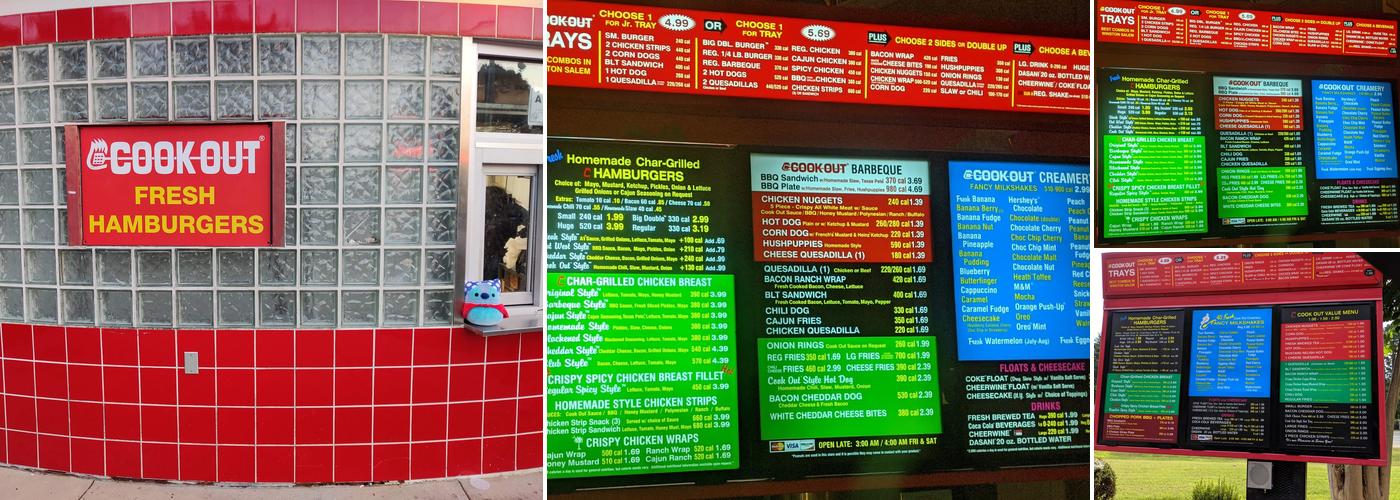 Cook Out Menu