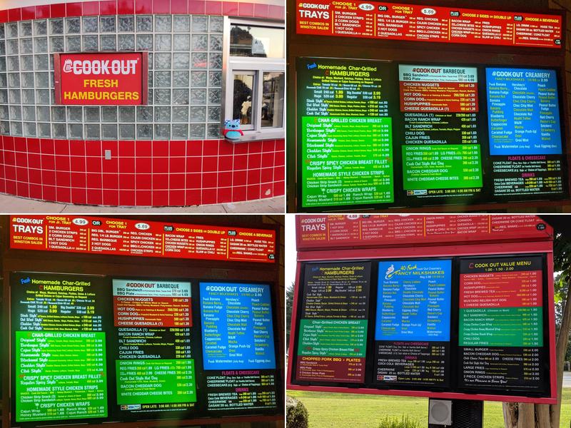 Cook Out Menu