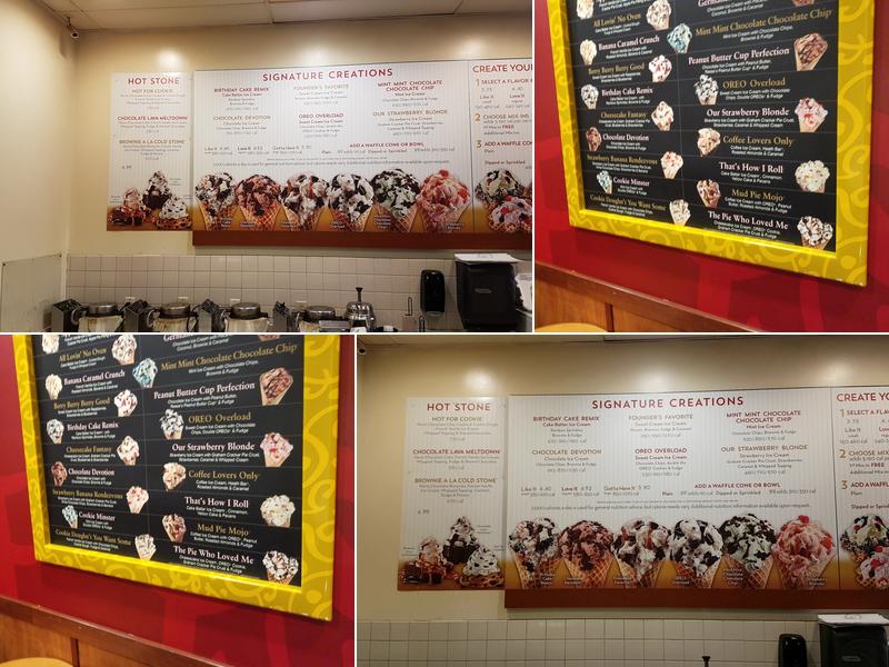 Cold Stone Creamery Menu