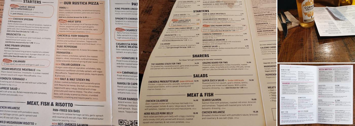 Zizzi - Bristol Clifton Village Menu