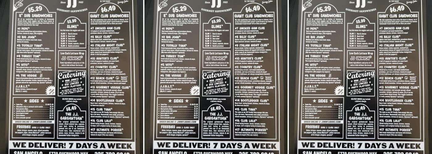 Jimmy John's Menu
