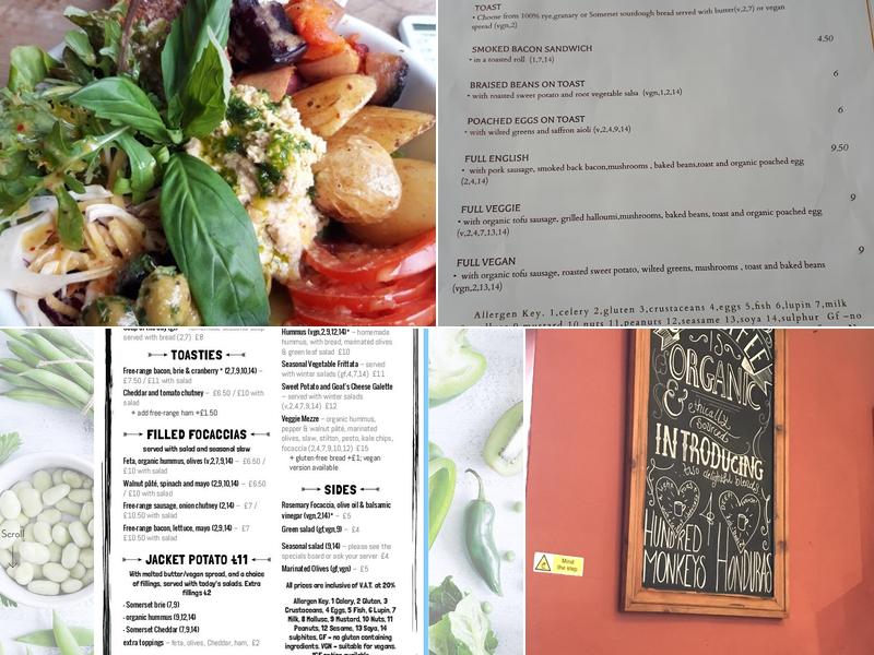 Hundred Monkeys Cafe Menu