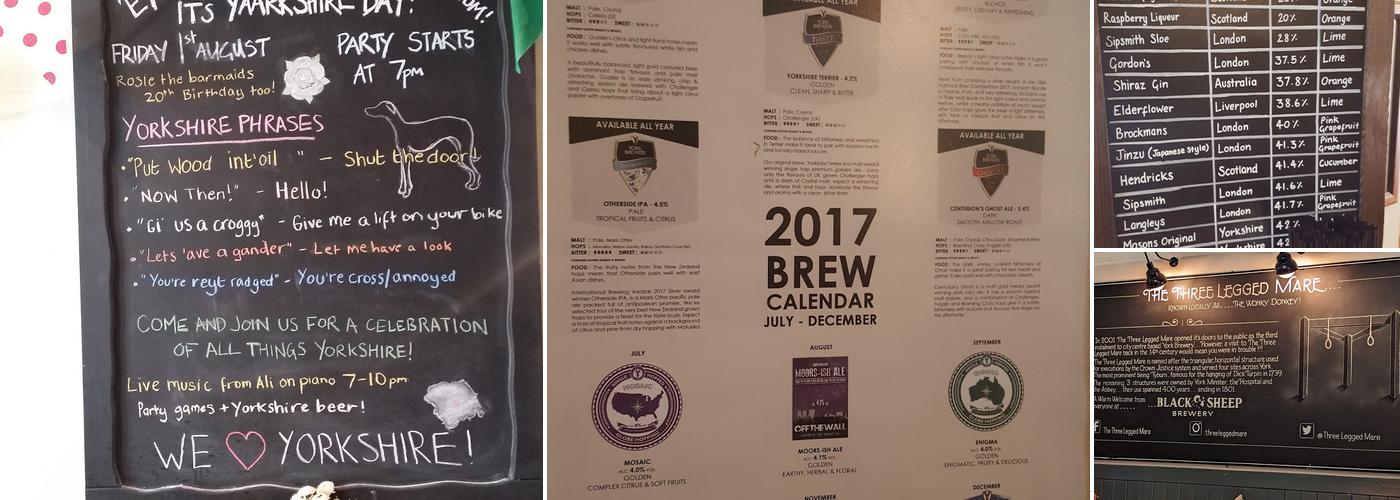 Three Legged Mare Menu